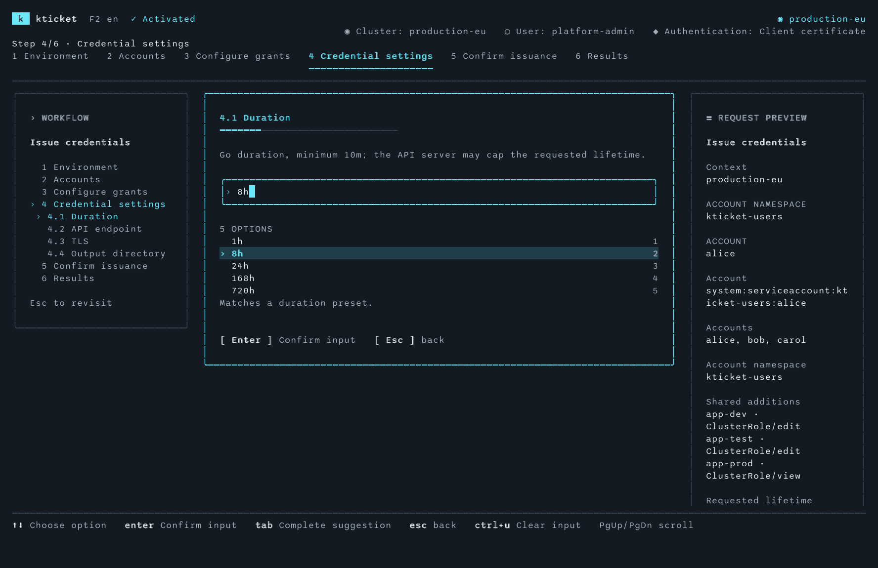 Configure credential settings